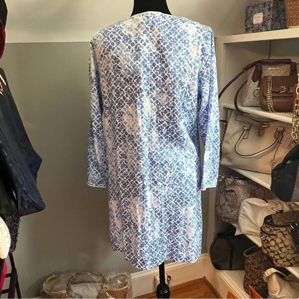 OSCAR DE LA RENTA
Printed Cotton Sateen Sleepshirt, Blue - Picture 7 of 10